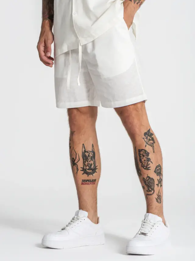Gianni Kavanagh Ανδρικό NATURE Λινό Shorts – White - L 2