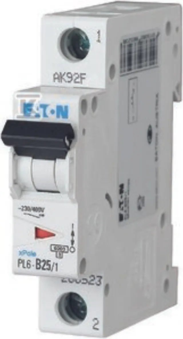 PL6-B25/1 Miniature circuit breaker (MCB), 25 A, 1p, characteristic: B