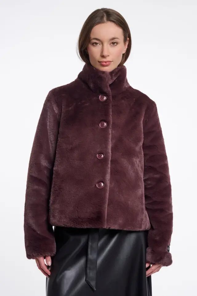 RINO & PELLE “VIE” FAUX FUR JACKET (VIE-7002611-BORDEAUX) - 40