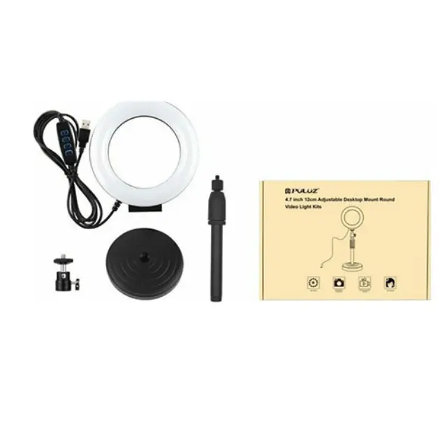 Puluz Ring Light LED Ring Light 12cm 12cm 3200-6500K με Επιτραπέζια Βάση Στήριξης PU391 3