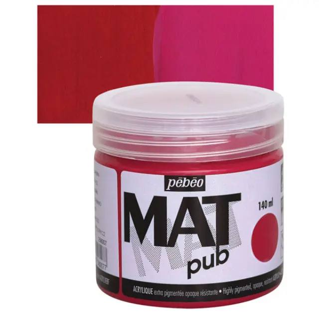 Pebeo Mat Pub Ακρυλικό - 007 Carmine Red - 140ml