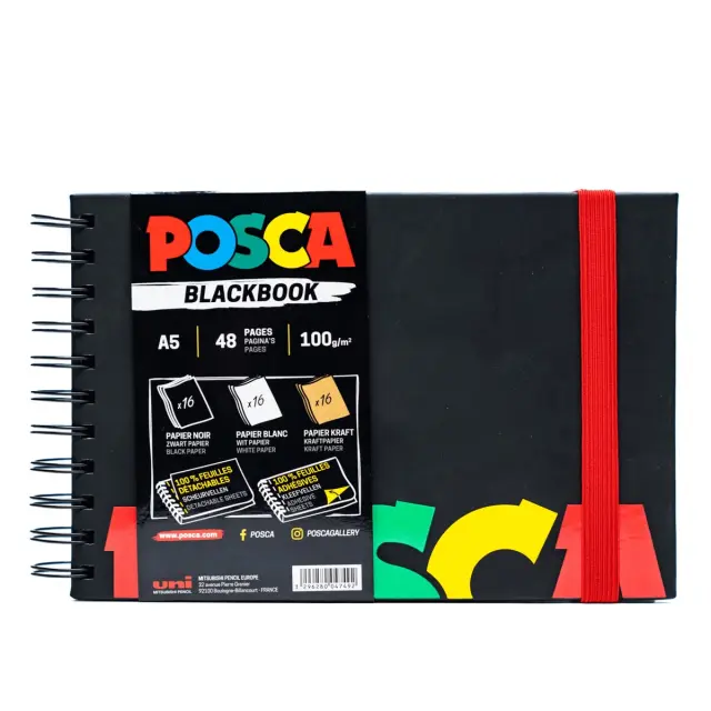 Uni Posca Blackbook Sketchbook A5, 14.8x21cm - 48 Φύλλα