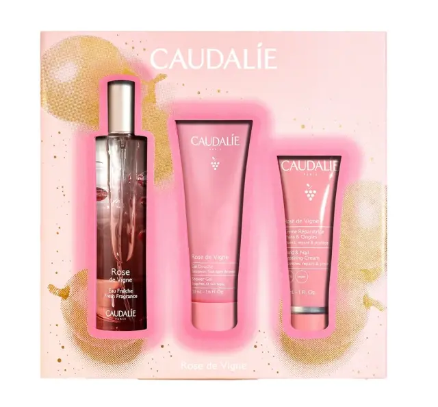 Caudalie Set Rose de Vigne Fresh Fragrance 50ml & Δώρo Rose Shower Gel 50ml + Rose Hand & Nail Repairing Cream 30ml