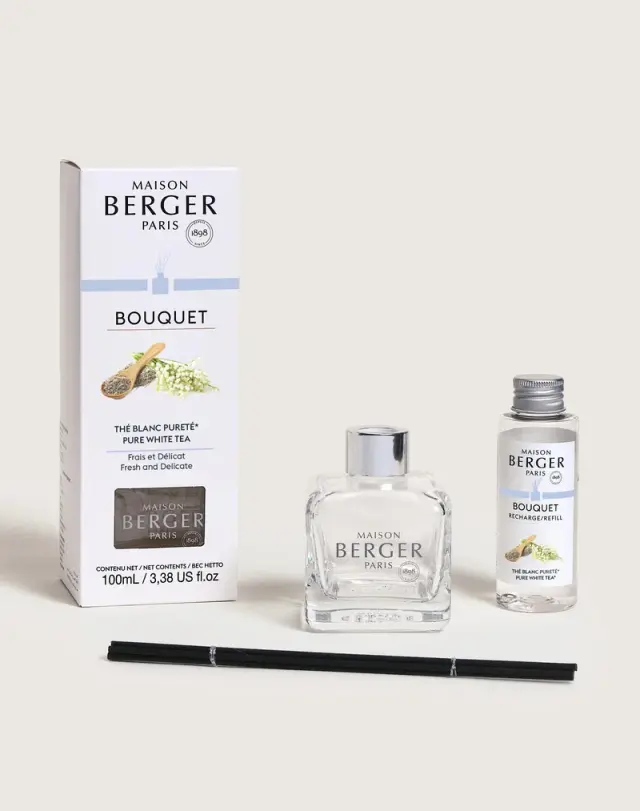 Maison Berger Paris Bouquet Cube Diffuser PURE WHITE TEA Διαχύτης Αρώματος με stick’s και άρωμα 100ml