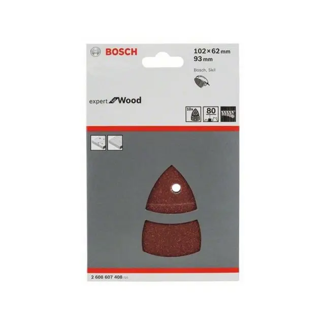 Φύλλα Λείανσης K80 93mm BOSCH 2608607408 10Τμχ