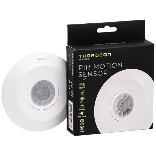 PIR Motion Sensor 6m max2000W IP20 white
