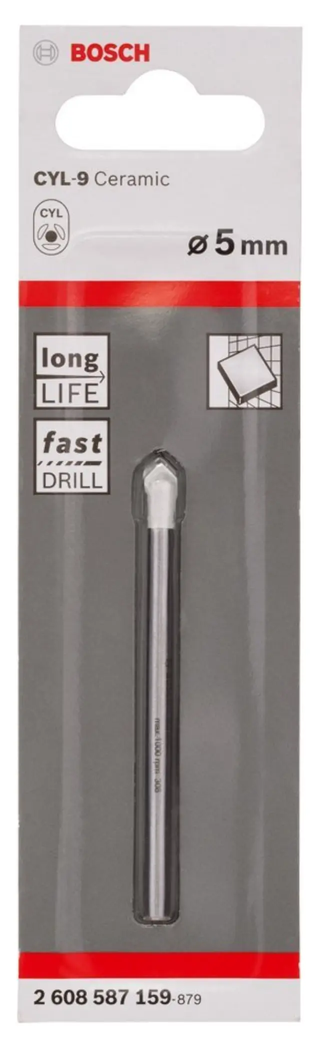 Τρυπάνι Για Γυαλί & Κεραμικά Bosch 2608587159 Φ.5x70mm
