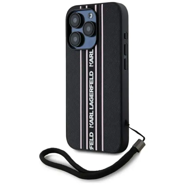Karl Lagerfeld® Saffiano Strap Θήκη για iPhone 15 Pro-Black 2