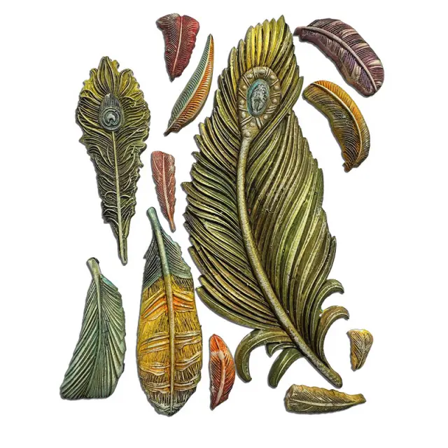 Καλούπι σιλικόνης A5, 15×21cm, Stamperia, Masquerade, Feathers 3