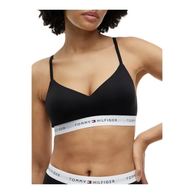 Tommy Hilfiger Γυναικείο Μπουστάκι Signature Logo Push-Up Microfibre, Χρώμα Μαύρο