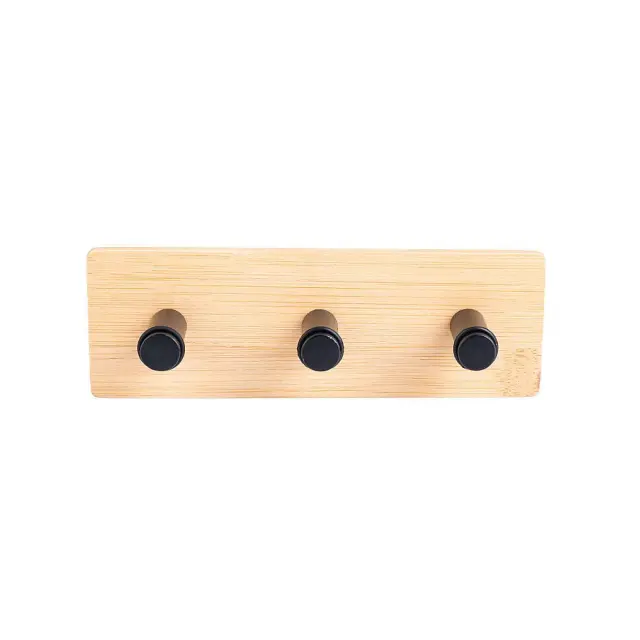 Κρεμάστρα Επιτοίχια Essentials 3 Θέσεων Bamboo/Μέταλλο Estia 02-12809
