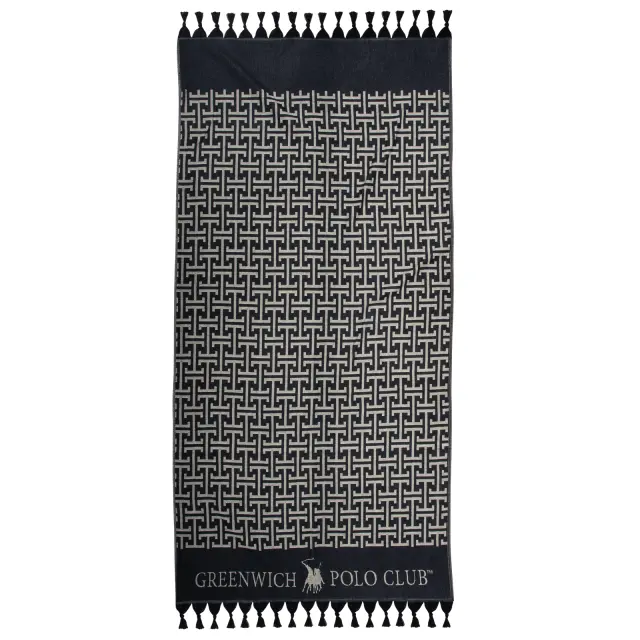 Πετσέτα-Παρεό Θαλάσσης 90x170 Greenwich Polo Club 4056 Black-Grey 100% βαμβακερό