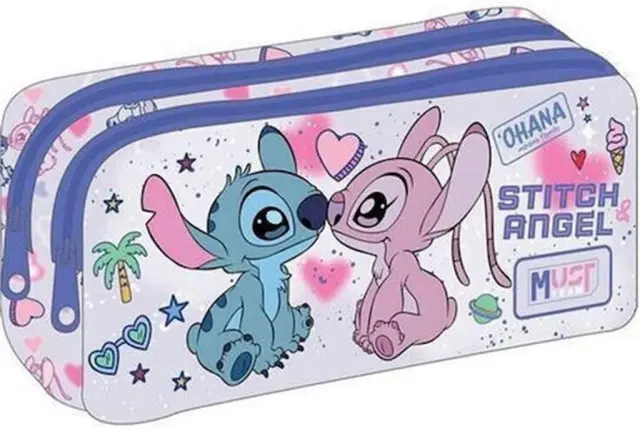 Σχολική Κασετίνα Βαρελάκι Disney Stitch-Angel Ohana Must Team 2 θήκες / 565980 (Must)