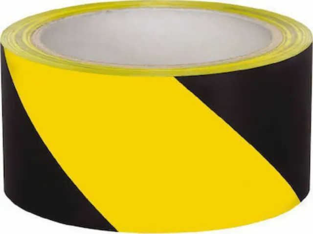 Ταινία σημάνσεως δαπέδου Primo Tape Distancing ριγωτή 5cm x 33m αυτοκόλλητη KITΡΙΝΗ 70102 3