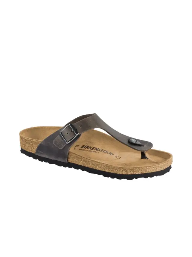 Birkenstock Σαγιονάρες Unisex δέρμα Oiled Γκρί BIR/GIZEH 1014272 IRON - 46 2