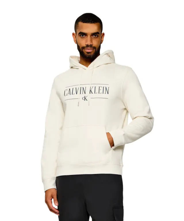 Calvin Klein - Ανδρικό Μακρυμάνικο Φούτερ Varsity Logo Relaxed Fit LV04RH238G-YAS Εκρού