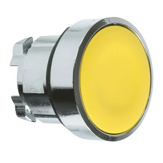 Push Button Head Yellow 22mm Flush Spring Return
