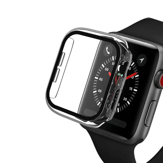 360 Προστατευτική Θήκη PC μαζί με Tempered Glass για Apple Watch 44mm- Διαφανο ΟΕΜ