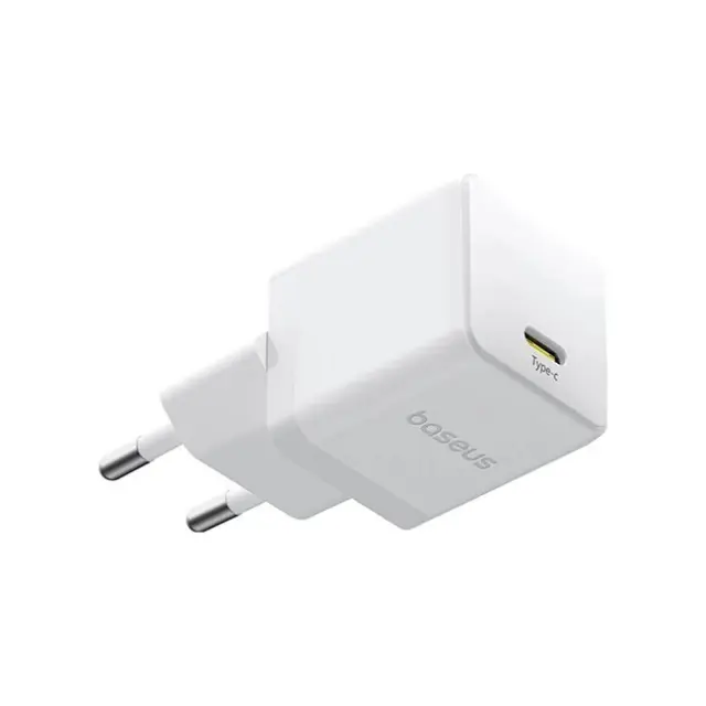 Baseus Φορτιστής Palm 1C 20W & Καλώδιο Baseus Mini White USB-C 60W 20V/3A 1m White