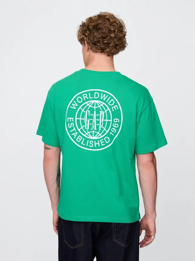 Gap World Μπλούζα με Λογότυπο Gap GALLANT GREEN
