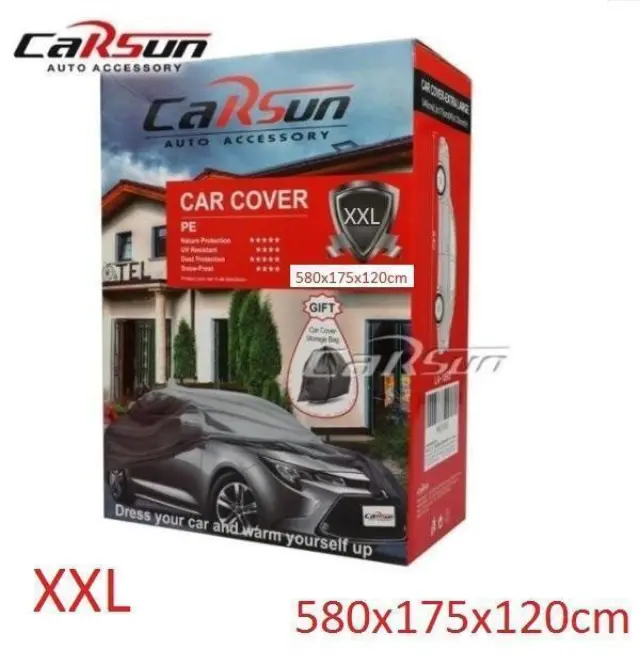 Carsun LA-1894 Κουκούλα Αυτοκινήτου με Τσάντα Μεταφοράς 580x175x120cm Αδιάβροχη XXLarge που Στερεώνεται με Λάστιχο