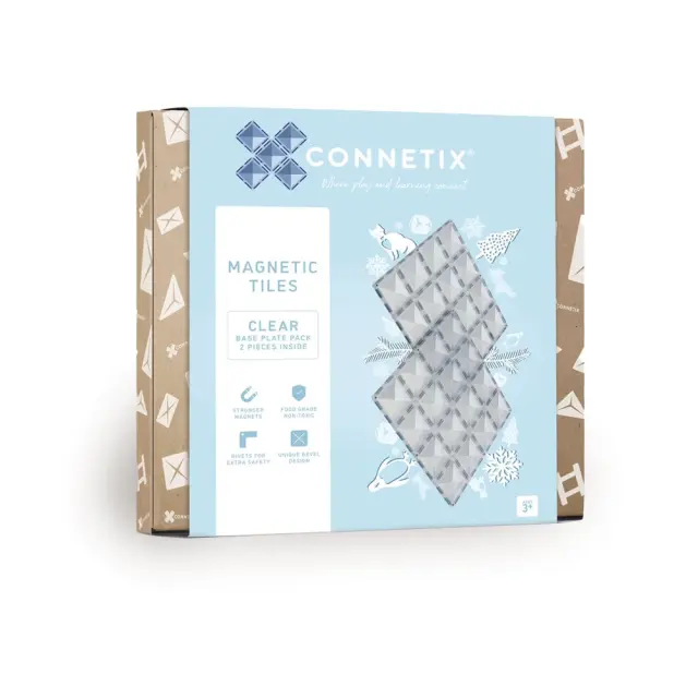 Connetix - Base Plate - Clear - 2 Pieces CT-C-00002-BP - Toys