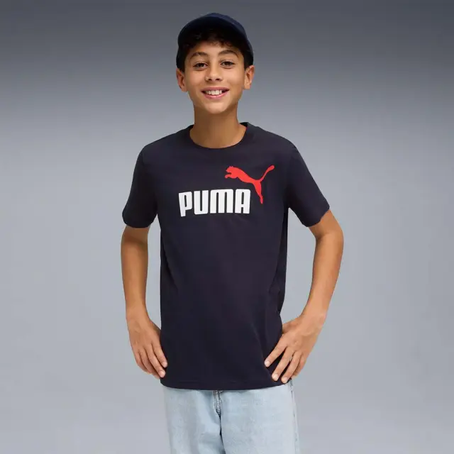Puma Boy's Essentials 1 Color No1 Logo Tee Μαύρο - Κόκκινο 685778-16 (Puma) 3