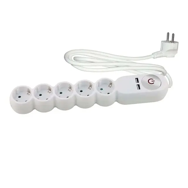 ΠΟΛΥΠΡΙΖΟ ΑΣΦΑΛΕΙΑΣ ΜΕ ΔΙΑΚΟΠΤΗ ΚΑΙ 2 USB ΚΑΛΩΔΙΟ 1,5M 5 ΘΕΣΕΩΝ