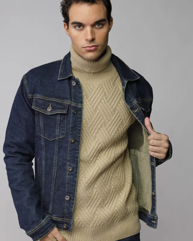 Devergo Ανδρικό Τζιν Μπουφάν 7077 - Dark Blue - M 3
