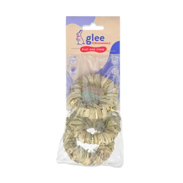 Glee Παιχνίδι Τρωκτικών Alfalfa Wooden Rings 7cm (3τμχ) Μονόχρωμο