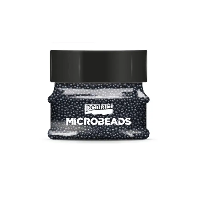 Χάντρες γυάλινες μικρές (Glass microbeads) Pentart 0,8-1mm 40gr, Μαύρο
