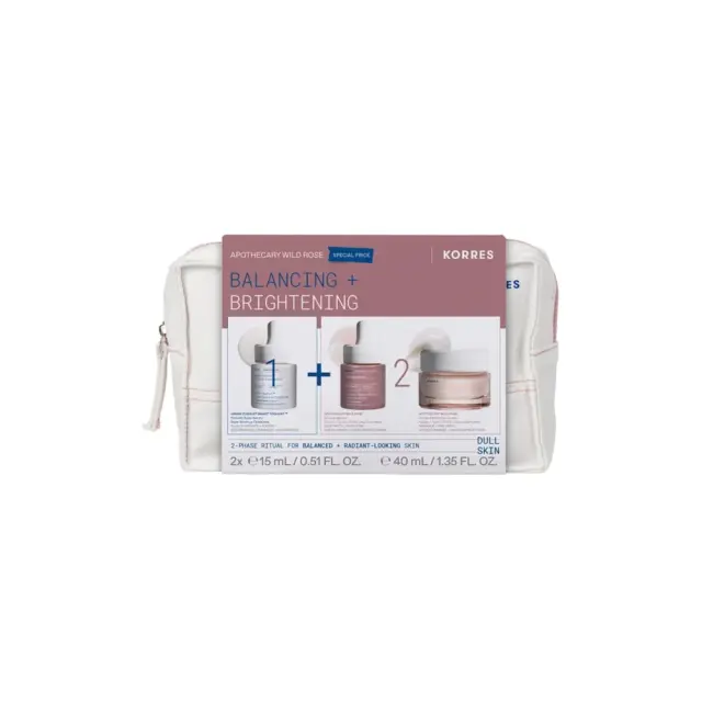 Korres Promo με Smart Yoghurt Super Serum με Προβιοτικά, 15ml, Apothecary Wild Rose Ορός Προσώπου για Λάμψη, 15ml, Κρέμα-Gel Ημέρας για Κανονικές & Μεικτές Επιδερμίδες, 40ml & Δώρο Νεσεσέρ,1σετ