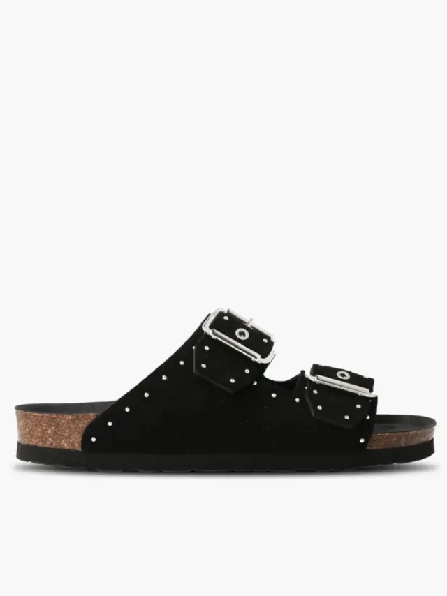 Genuins Πέδιλα Γυναικείο δέρμα suede Μαύρο GEN/HONOLULU LEAD G105592 BLACK 3