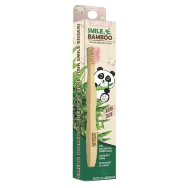 Smile Bamboo Παιδική Οδοντόβουρτσα Kids Size Super Soft Ροζ, 1 τεμάχιο