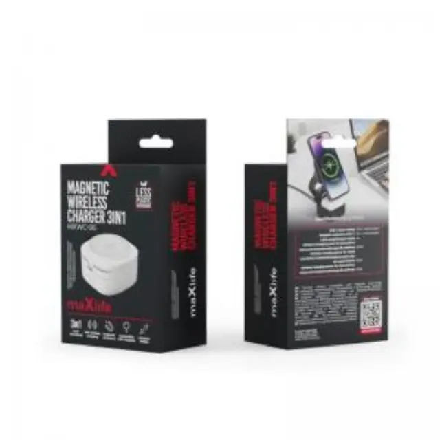 Ασύρματη Βάση Φόρτισης Μαγνητική 3 σε 1 Maxlife MXWC-06 15W Λευκό N66479 3