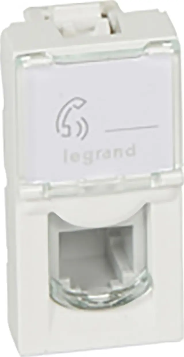 Telephone socket Mosaic - RJ11 - 4 contacts - 1 module - white