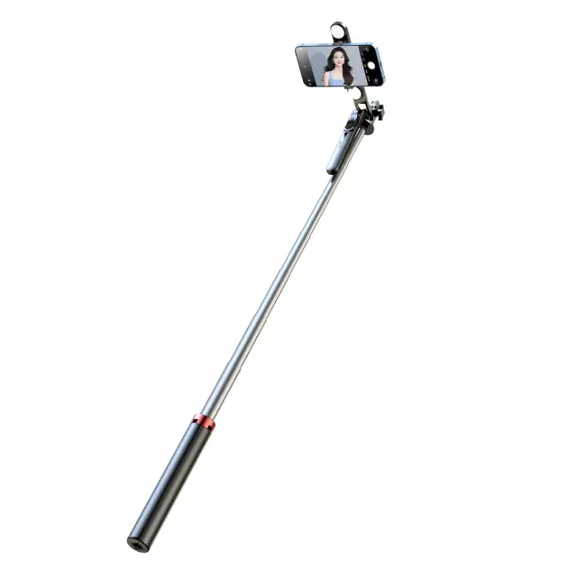 Wozinsky Selfie stick WH181D-Y1S 1.75m Aluminum Alloy Telescopic with Dual Lamp & Phone Holder Black 3