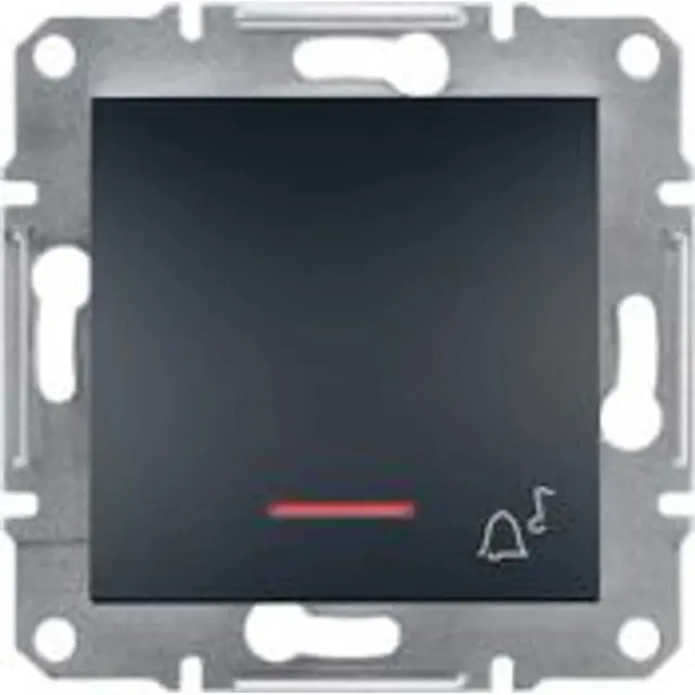 1pole pushbutton with locator light "bell", screwless term, wo frame, anthracite