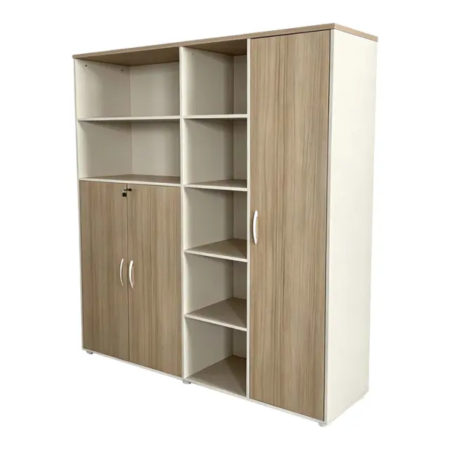 Βιβλιοθήκη γραφείου Stark pakoworld σε oak-μπεζ απόχρωση 160x40x200εκ 2