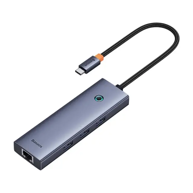 Baseus Docking Staion UltraJoy USB-C σε 3xUSB 3.0 + RJ45 4σε1 (Γκρι) 3