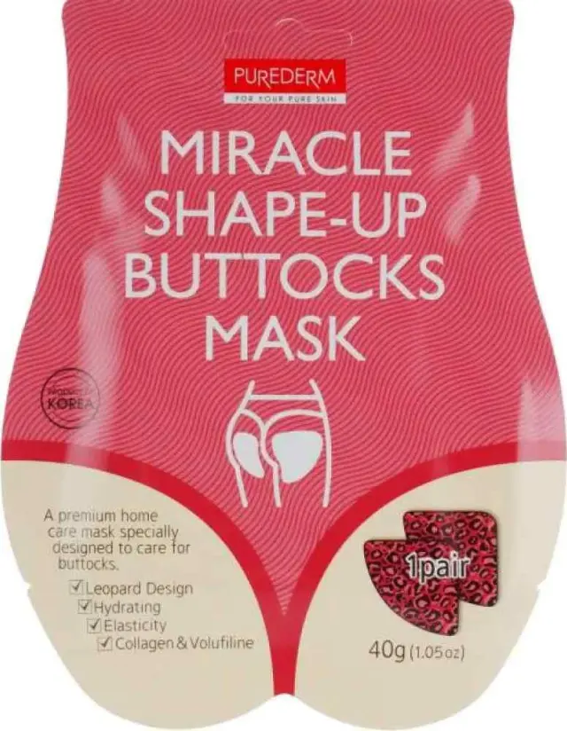 Purederm Miracle Shape-Up Buttocks Mask Μάσκα Ανόρθωσης & Σύσφιξης Γλουτών 1 Ζεύγος