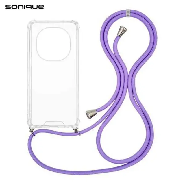 Θήκη Σιλικόνης με Κορδόνι Sonique Armor Clear Xiaomi Redmi Note 15 Pro 5G Λιλά