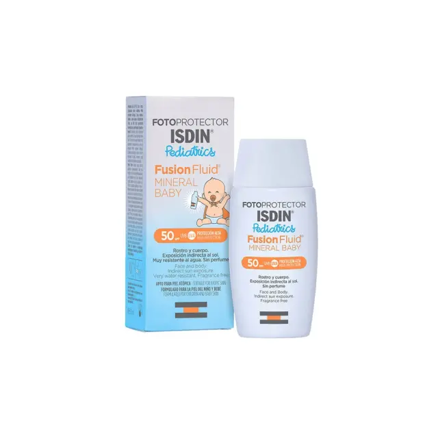 ISDIN Fotoprotector Pediatrics Fusion Fluid Mineral Baby SPF50 Αδιάβροχο Βρεφικό Αντηλιακό Γαλάκτωμα Προσώπου + Σώματος 50ml