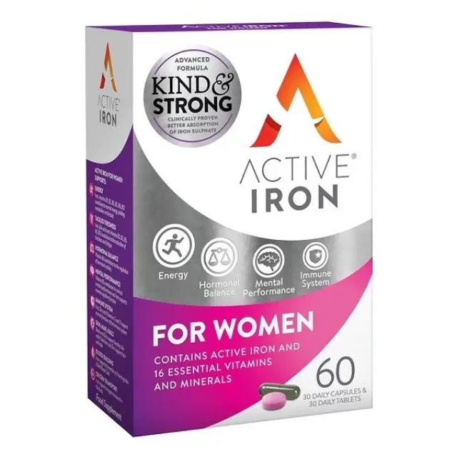 Bionat Active Iron For Women Σίδηρος Για Γυναίκες 30 ταμπλέτες + 30 κάψουλες