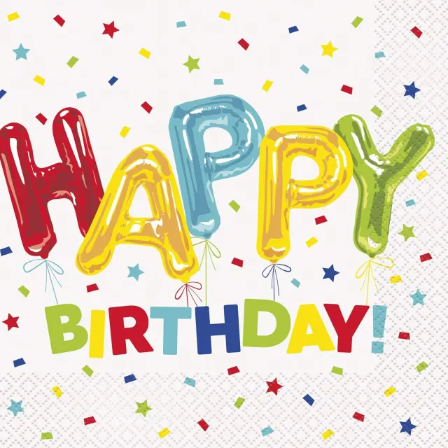 Χαρτοπετσέτες Φαγητού Happy Balloon Birthday / 16 τμχ