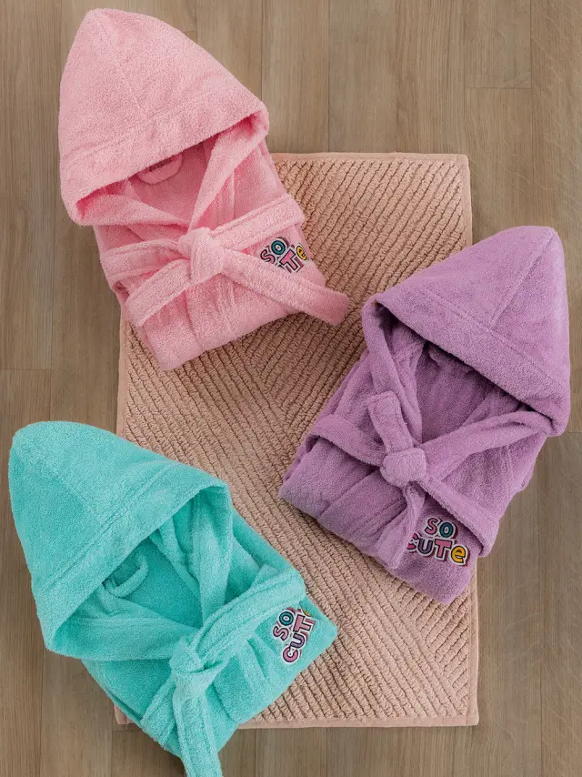 Μπουρνούζι παιδικό με κουκούλα Cute Mint No 4-6 Palamaiki