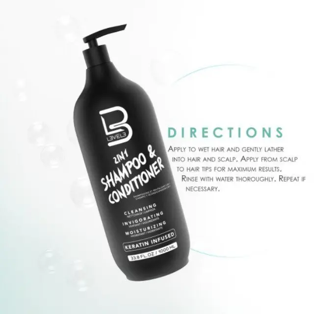 L3VEL3 2 in 1 Shampoo + Conditioner 1000ml 3