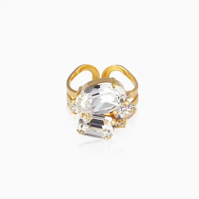 Mini Carolina Ring Gold/ Crystal