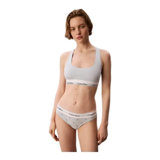 Calvin Klein - Γυναικεία Αθλητικά Μπουστάκια Icon Cotton Modal LV00QF8494-PSO Μαύρο/Γαλάζιο 2
