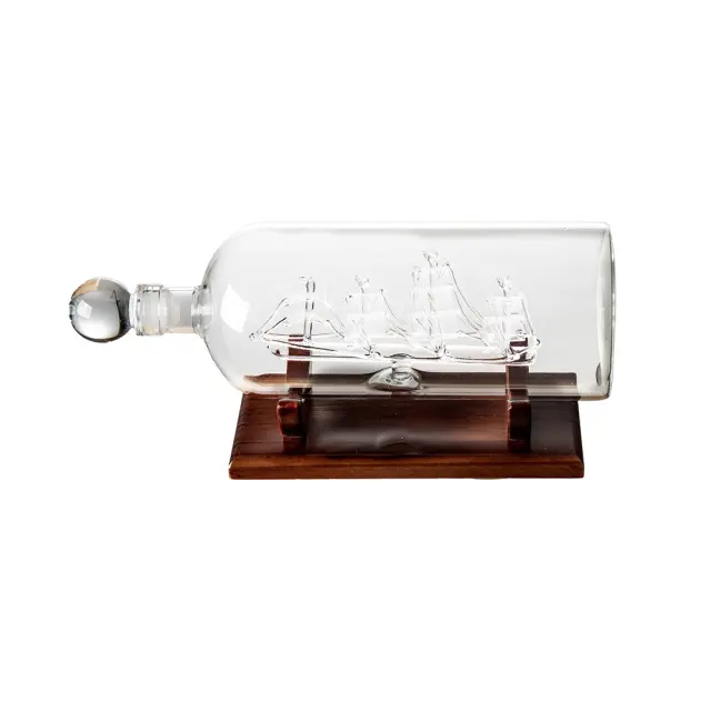The Source Καράφα Πλοίο σε Μπουκάλι με Ξύλινη Βάση / Ship in a Bottle Decanter 3